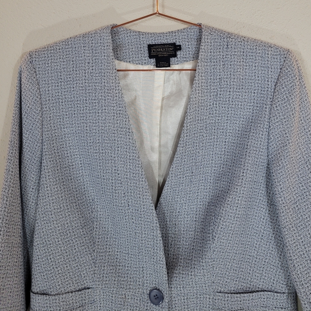 Pendleton Blue Single Button Wool Blend Blazer Ja… - image 2